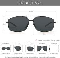 Protección polarizada rectangular ultraligera del Hombre UV400 DE LAS Gafas de Sol, Restaura visual El color verde - details 3