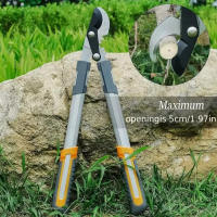 Tijeras De Poda Bypass De 17.72 Pulgadas Con Sistema De Corte Operado Por Engranajes Corta Ramas Hasta 30 Mm Hoja De Acero SK-5 Y Tef - details 2