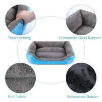 Cama De Invierno Suave Y Cálida Para Perros Y Gatos Grande Mediana Pequeña Resistente Al Agua Con Patrón Cuadrado Colorido Sofá Para Mascotas - details 2
