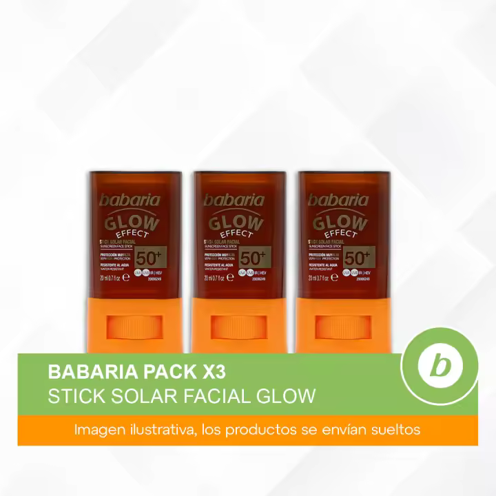 Babaria Pack 3x Stick Solar Facial Glow: Protege, Broncea y Aporta Efecto Glow para una Piel Radiante y de Brillo Natural - 1