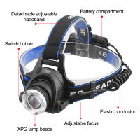 Linterna Frontal LED Super Brillante Ajustable En Rojo Verde Azul Y Blanco Para Pesca Al Aire Libre Impermeable Para Camping Y Exploración De Cavernas - details 4