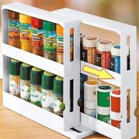 Estante Giratorio De 2 Niveles Para Especias Organizador Creativo Para Cocina Y Baño Metálico Multi-Funcional Para El Hogar - details 0