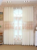 Cortinas Europeas De Estilo Con Bordado Blanco Para Dormitorio Translúcidas De Tules Para Sala De Estar Grommet Top Alta Gama - details 0