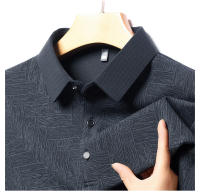 Camisa Polo Larga Con Estampado Hueco Para Hombre Estilo Coreano Moda Negocios T-Shirt De Golf Top De Poliéster Talla M-4XL - details 8