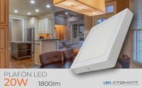 LED ATOMANT Plafón LED de superficie cuadrado 210 mm, 20W y 1800 lúmenes, incluye driver externo, instalación en techo o pared, diseño moderno y compacto, luz uniforme sin parpadeos, ideal para pasillos, cocinas, baños u oficinas, panel LED eficiente - details 0