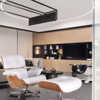 EU Stock TY308 Classic Recliner Sofa Ash Armchair With White Cowhide Polished Big Head Foot Swivel Deck Chair Furniture Ergonomic Design Office Lunch Break Chair Living Room Comfort Lounge Chair Genuine Top Layer Cowhide Aluminum Alloy Big Head Feet - details 6