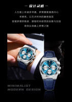 Reloj multifuncional para hombre nuevo con correa de cuero, reloj de cuarzo ultrafino. - details 0