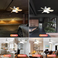 Ventilador De Techo Moderno Con Luz Y Control Remoto Combina Ventilador Y Luz LED Dimmable Para Decoración Interior Incluye Bombilla - details 7