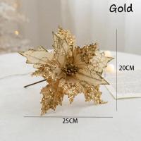 Decoraciones De Navidad Glitosa Con Flores Artificiales Árbol De Navidad Colgante Wreath Adornos Fiesta De Año Nuevo Regalos Para Niños 2025 - details 5