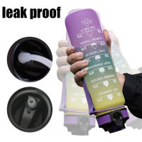 Botella De Agua Deportiva De 1L Con Marca De Tiempo Y Color Gradiente Resistente a Fugas Para Oficina Gimnasio Exterior - details 8