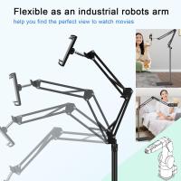 Soporte de Suelo y Cama para Tablet y Móvil con Brazo Articulado y Base Pesada – Altura y Ángulo Ajustables 360° – Compatible con iPad, Galaxy Tab, Kindle y Smartphones – Ideal para Ver Pelis, Cocinar o Trabajar sin Usar las Manos – Color Negro - details 2