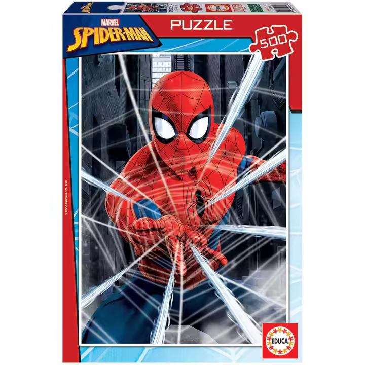Educa - Puzzle de 500 Piezas para Adultos | Spiderman, Serie Marvel. Incluye Pegamento Fix Puzzle. A Partir de 11 años - 1