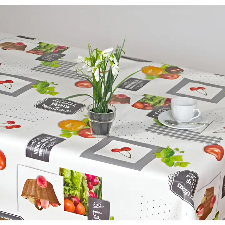 Mantel Hulehule Tex - Marche Alta Calidad Anti manchas Resistente al Agua Fácil de Limpiar con Motivos Frutales - 1