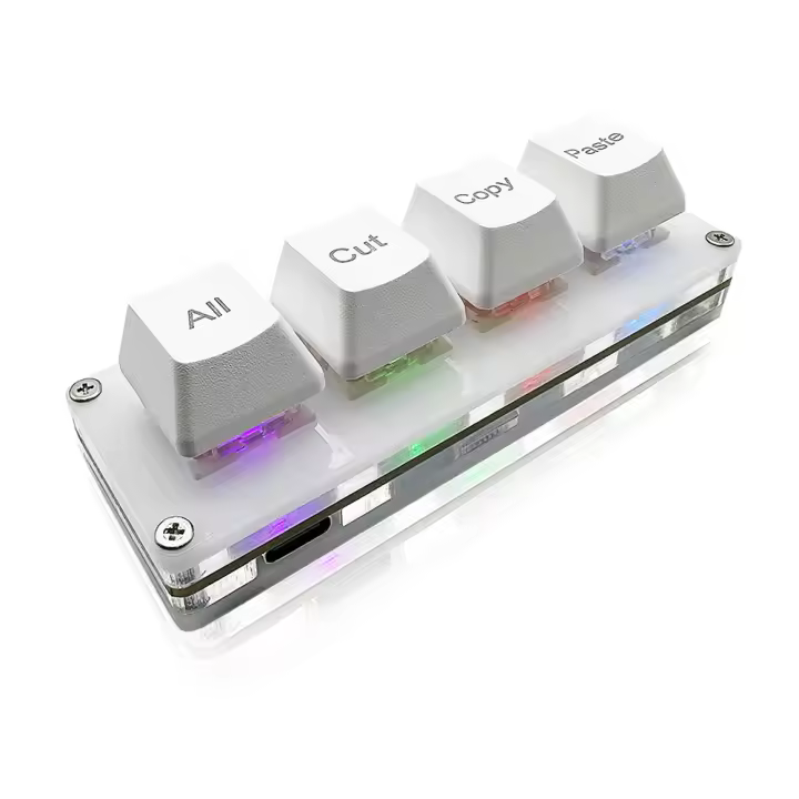 Mini Teclado Mecánico RGB Gaming Con 4 Botones De Selección Cut Copy Paste Macro Pad Ctrl a X C V Teclado Inalámbrico Para Desktop Y Laptop - 1