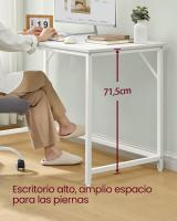 Escritorio Industrial Compacto - 60x120x76 cm, Mesa de Oficina y Estación de Trabajo, Ideal para Teletrabajo, Estudio y Dormitorio, Estructura de Metal - details 3