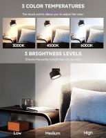 Luz De Pared LED Magnética Recargable Con Control Remoto De Toque Y Rotación De 360° Luz De Lectura Para Armario Lámpara Nocturna - details 5
