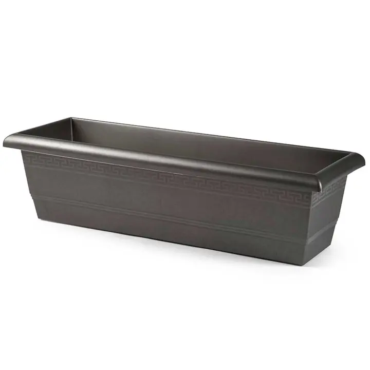 Tradineur - Jardinera "Terracota" - PLFT - Fabricado en Plástico -Macetero apto para Exterior e Interior del hogar - 60 cm - Color Antracita - 1