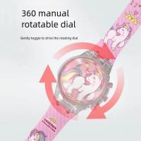 Reloj Electrónico De Unicornio Con Luz Y Música Rotatoria Para Niños Reloj De Pulsera Digital Deportivo Con Cierre De Hebilla - details 0