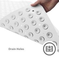 Lavable a Máquina 102x40 cm/40x16 Pulgadas - Blanco lleno Alfombras de Baño Antimoho Antideslizante de PVC with Orificies de Drenaje y Ventosa - details 3