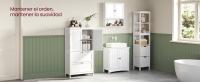 VASAGLE Mueble de Baño, Armario de Baño, Armario de Cocina, Armario Almacenaje con 2 Cajones y 2 Puertas, Estante Regulable, 30 x 60 x 110 cm, Gris Paloma/ Blanco - details 1