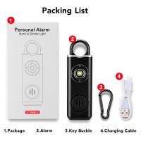 Alarma De Panico Para Mujeres Y Niñas Con Alerta Anti-Lobo Autodefensa Con Sirena De 130dB Recargable Por USB Alarma Emergencia Loud - details 11
