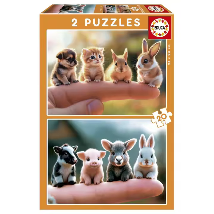 Puzzle 2X20 piezas Bebés Animales (Educa 20221) - 1