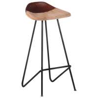 vidaXL Taburetes de cocina 4 unidades cuero auténtico marrón - details 7