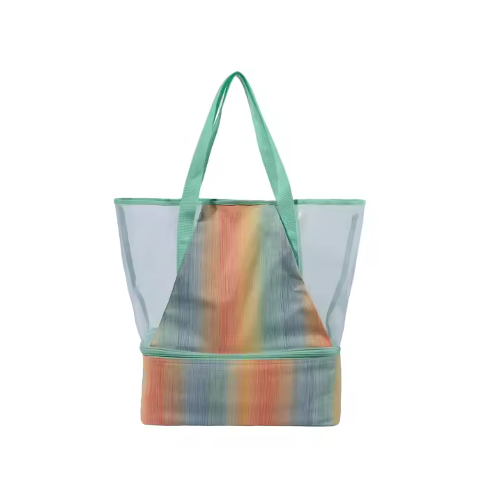 Bolso Playa Grande 26L Familiar, Tote Bolsa Malla Termica, Duradera Bolsa Termica Playa con Cremallera, Bolso para Playa Viaje Compras Camping Vacaciones Juguetes - 1