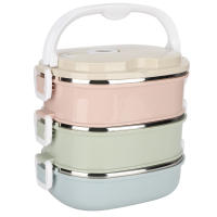 Caja De Almuerzo Portátil De Acero Inoxidable Para Estudiantes Y Trabajo Contenedor De Alimentos Con Utensilios De Cocina Resistentes Al Agua Caliente - details 1