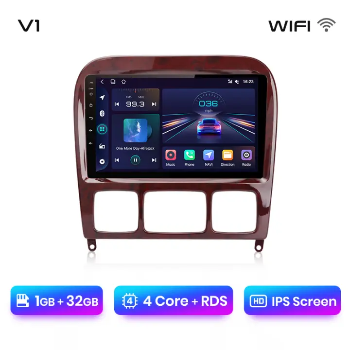 Junsun Tech Android 13 Radio para  Mercedes Benz S-Class W220 1998 1999 2000 2001 2002 2003 2004 2005  GL de Coche con Chip Qualcomm de 8 Núcleos CarPlay Inalámbrico Autorradio Estéreo Pantalla HD Multimedia - 1