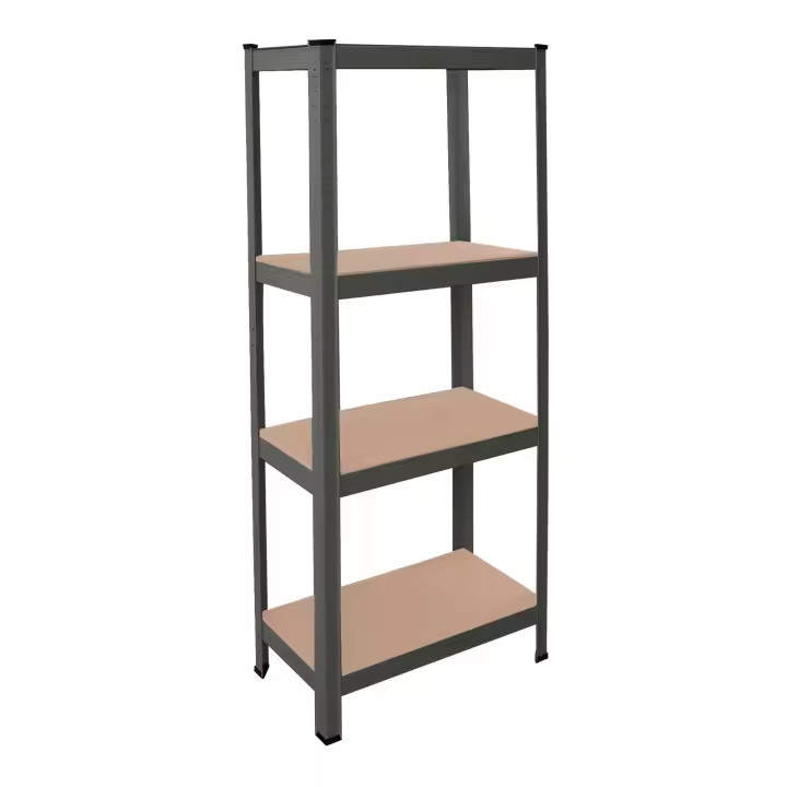 Ociodual Estanteria Metalica Tiny Gris, Estante Ideal para Hogar, Estanterias Trastero, Muebles, Oficina, Estanterias Almacenaje Divisible, Sin Tornillos, 240kg, 4 Baldas MDF, 150x60x30cm - 1