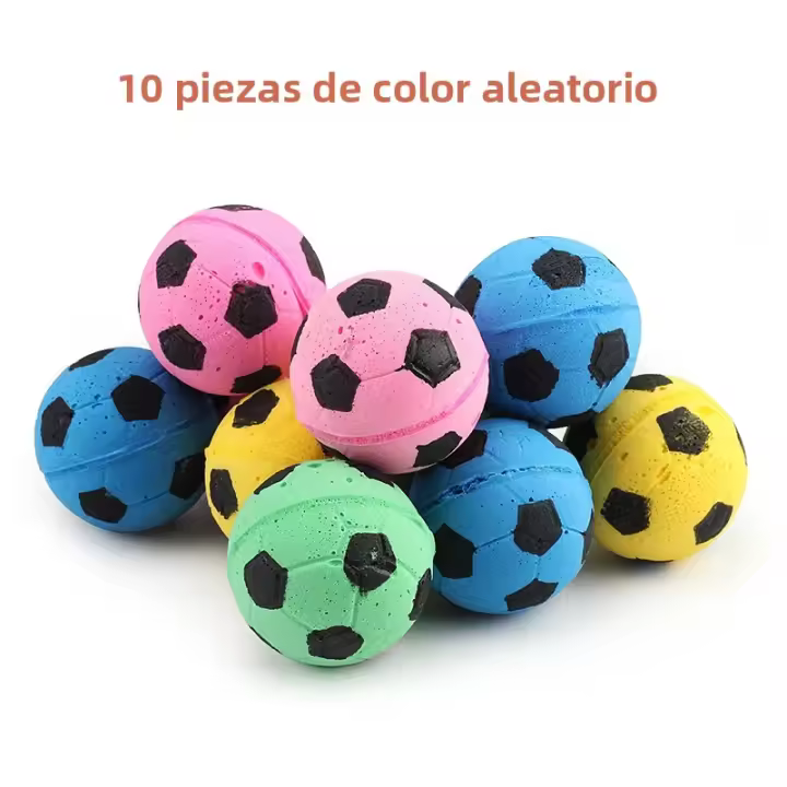 Juguete Para Gatos 10pcs Bola De Colores Pelota De Esponja Para Divertir a Tus Mascotas Juguetes Interactivos Para Perros - 1