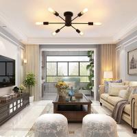 Lámpara De Techo De Hierro Nórdico Con 6 Luces Para Decoración De Piso Bajo Sala De Comedor Y Sala De Estar E27/E26 Soporte AC85-260V - details 7