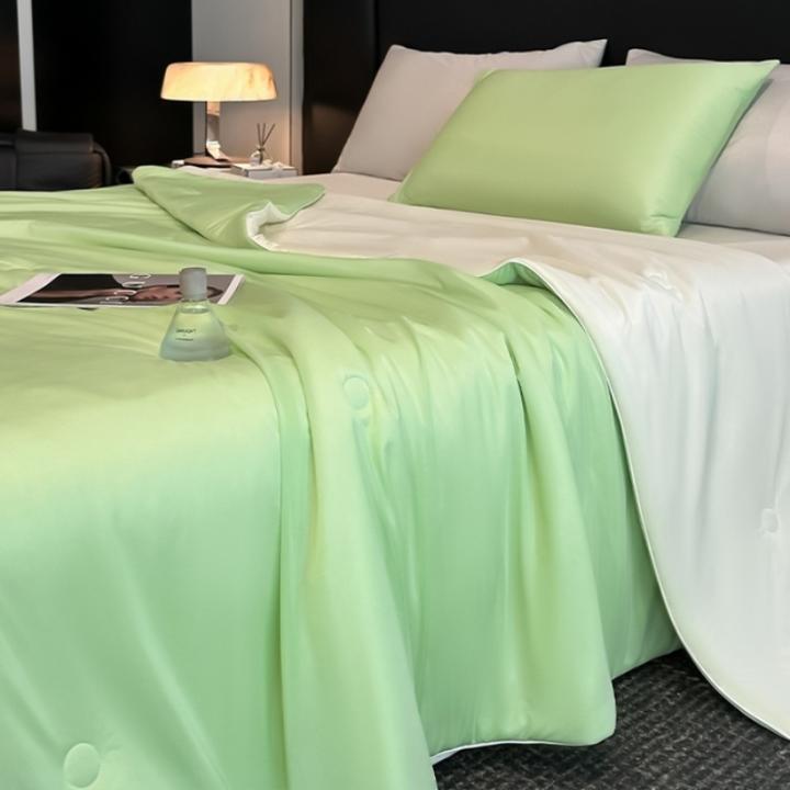 Edredón De Verano Tecnológico Con Sensación De Frío 1pc Edredón Aire Acondicionado Para Niños Y Adultos 150x200cm Verde Thin Blanket Ropa De Cama