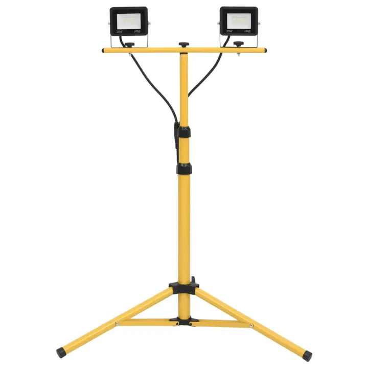 vidaXL Foco LED con trípode 2x20 W en color Blanco frío/Blanco cálido | diseño vintage industrial ideal para cocina salón comedor - 1