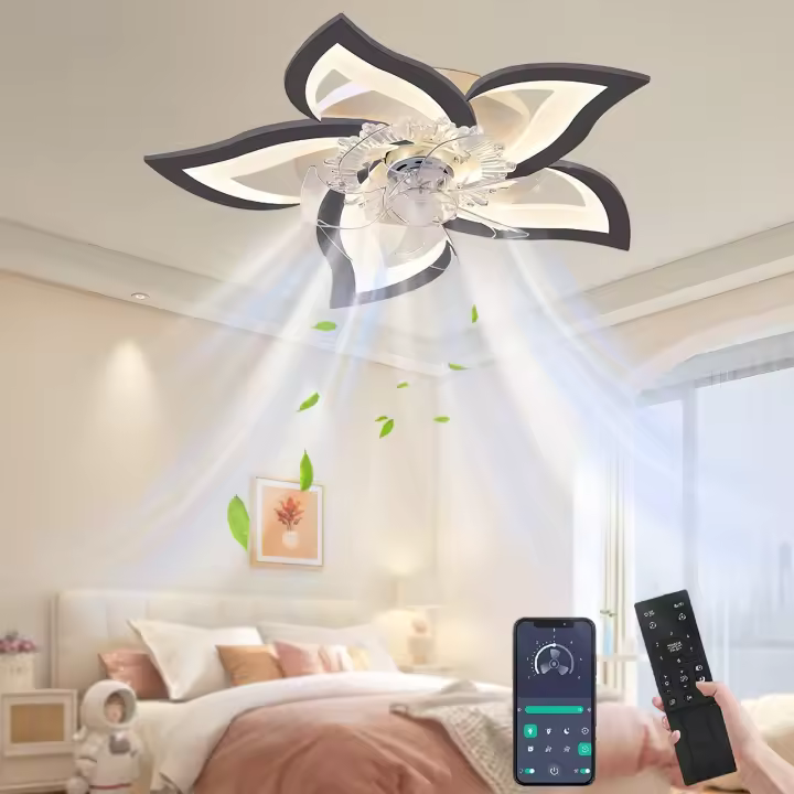 Ventilador de Techo Inteligente con Luz 50W - Control por APP y Mando, 6 Velocidades, 2 en 1 para Dormitorio/Hogar (Diseño Silencioso y Ahorro de Energía) - 1