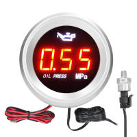 Medidor De Presión De Aceite Para Coche 52mm Pantalla Digital LED 9-35V Con Sensor De Alarma 1/8NPT Material ABS + Metal - details 8