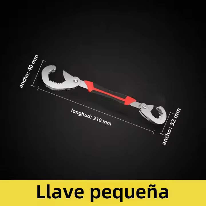Llave De Dos Terminales Ajustable Multifuncional De Acero De Carbono Para Sistemas De Tubería Herramienta Manual De Grip - 1