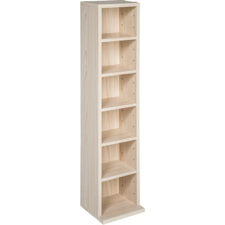 Tectake - Estantería para CDs con 6 compartimentos para 102 CDs 90 x 21 x 20 cm  Espacio de almacenamiento para hasta 102 CDs  Dimensiones (alto x ancho x fondo): aprox. 90 x 21 x 20 cm  Fácil de montar - pared posterior estable - 1