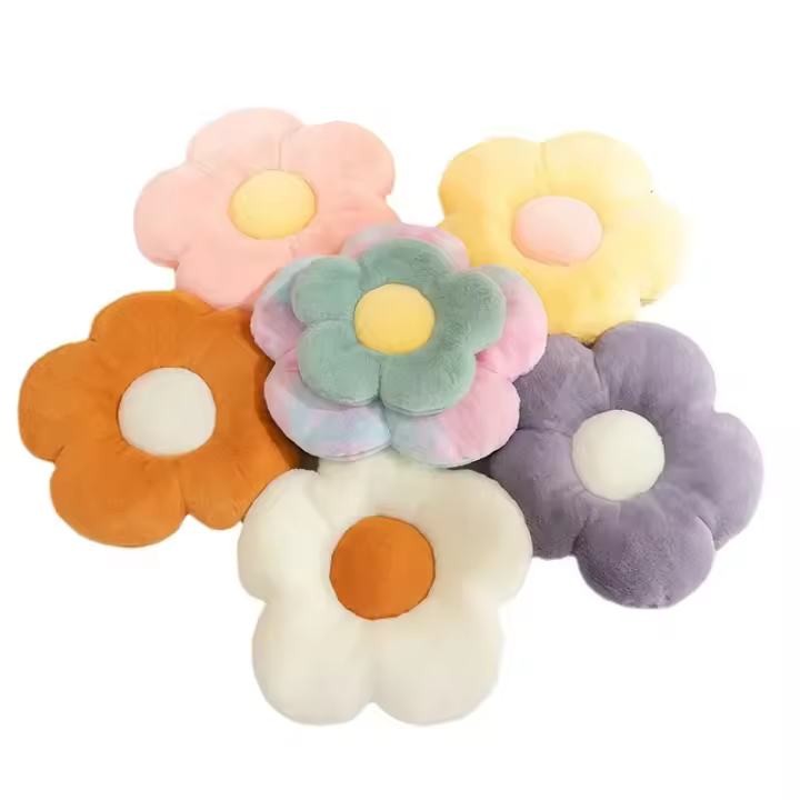 Cojín De Pluma De Margarita Pequeña Cojín De Espalda Y Asiento De Peluche Conejo Para Descanso Removible Y Lavable Para Adultos - 1