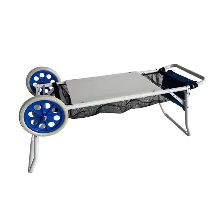Marbueno Carrito Portasillas Acero Convertible Mesa Camping y Playa 108X51X51 cm 10362 - 1
