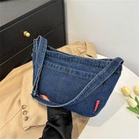 Bolso De Hombro Grande Para Mujer Estilo Casual Simplicidad Bolsa De Compras De Alta Capacidad Bolsa Cruzada De Denim Mensajero - details 0