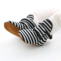 Botines De Primer Pasos Para Bebés Niños Y Niñas Con Estampado De Rayas Algodón Cómodo Antideslizante Calientes Para Recién Nacidos - details 6