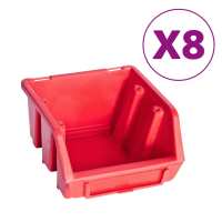 vidaXL Kit de cajas de almacenaje 39 pzas paneles de pared rojo negro - details 1