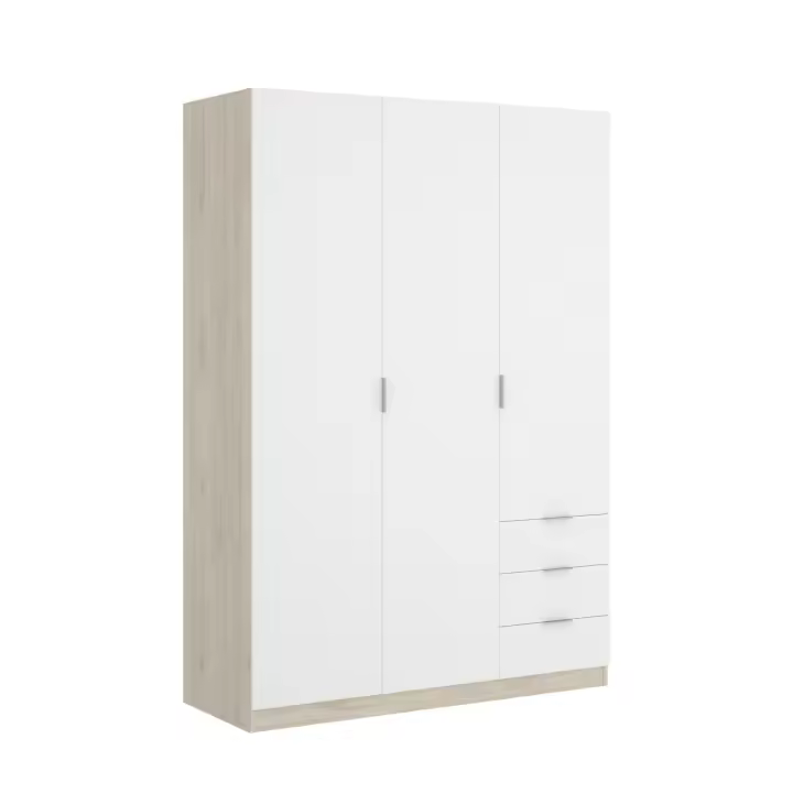 Armario 3 Puertas + 3 Cajones Essen Natural/Blanco - Armario Bicolor 184x121x52 cm Armario para dormitorio - Fabricado en España - Melamina Alta calidad - Somnia Descanso - 1