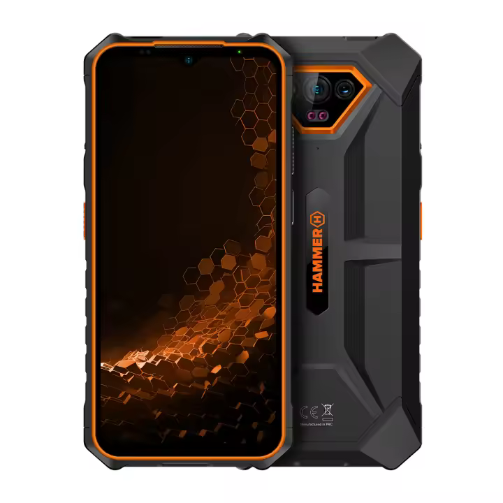 Smartphone Hammer Iron V sin Contrato Robusto, Resistente al Agua, Dual SIM, Potente batería de 6320 mAh, cámara de 50 Mpx con Sensor de visión Nocturna - Naranja - 1
