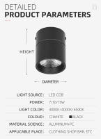 Luz De Techo LED Dimmable Tricolor Para Interiores 220V Decoración Para Cocina Pasillo Sala De Estar Luz Spot LED De Alta Potencia - details 8