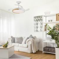 Ventilador LED aspas plegables Arpino Blanco+Madera CCT 3000-4000-6000K, Intensidad Regulable 45W, Silencioso，Variable de frecuencia，42 pulgadas - details 4