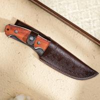 Cuchillo De Aforestado Al Aire Con Mango De Madera Hoja De Acero Inoxidable Cubierta De Cuchillo Herramienta De Corte Para Camping Viajes Regalo De Vacaciones - details 4