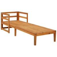 vidaXL Tumbona con cojines madera maciza de acacia Blanco crema, Gris oscuro, Conjunto Terraza Muebles Jardín Exterior Juego de Muebles de jardín Mueble Jardín Exterior Muebles de Salon Exterior - details 1